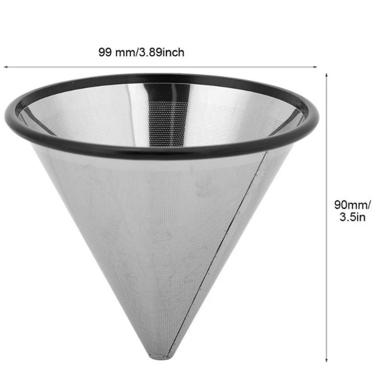 Double Layer Stainless Steel Mesh Strainer Coffee Dripper Or Funnel Drip