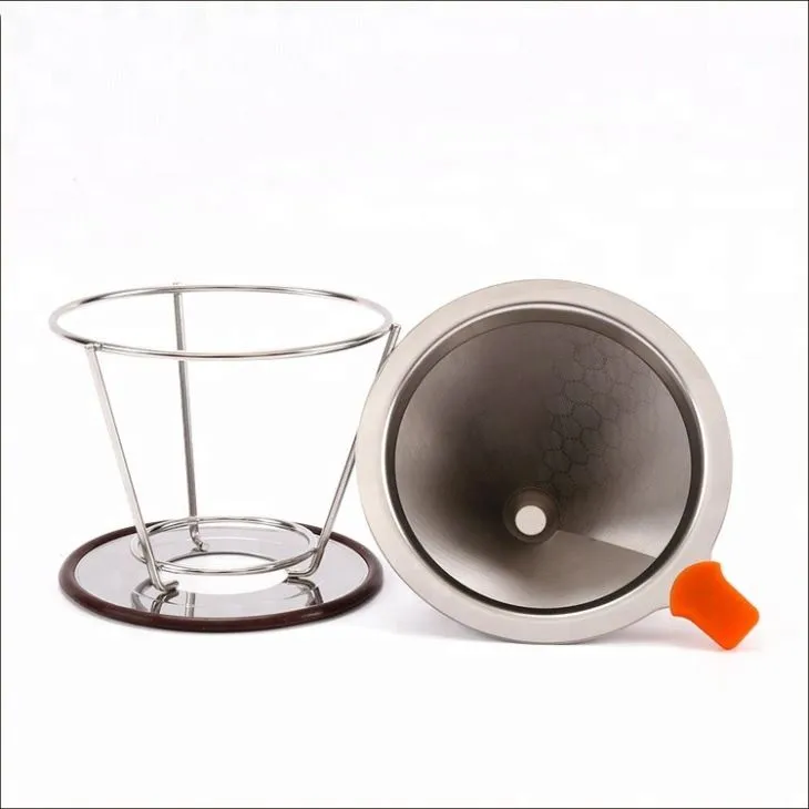 Pour Over Cone Dripper Reusable Washable Coffee Mesh Filter Custom Design