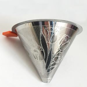 صب أكثر من مخروط المنقط قابلة لإعادة الاستخدام قابل للغسل شبكة القهوة تصفية تصميم مخصص