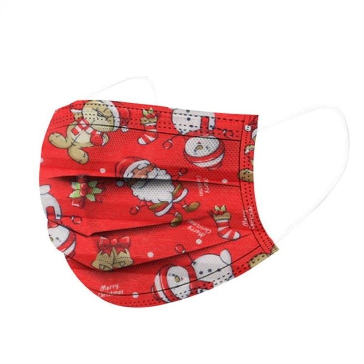 New Santa Claus 95 Grade Meltblown Cloth Three-layer Civilian Disposable Adult Printing Holiday Mask